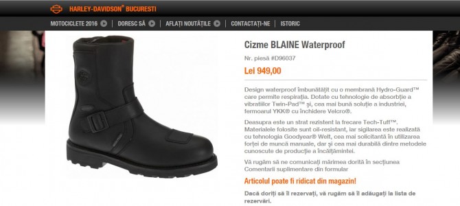 Prezentare cizme BLAINE produse de Harley-Davidson